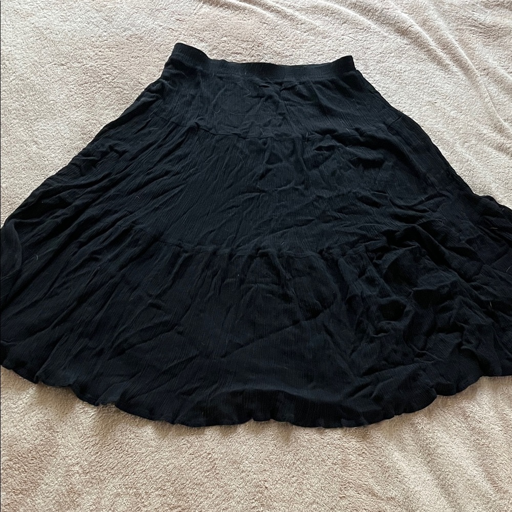 Vintage Black Midi Skirt for Women